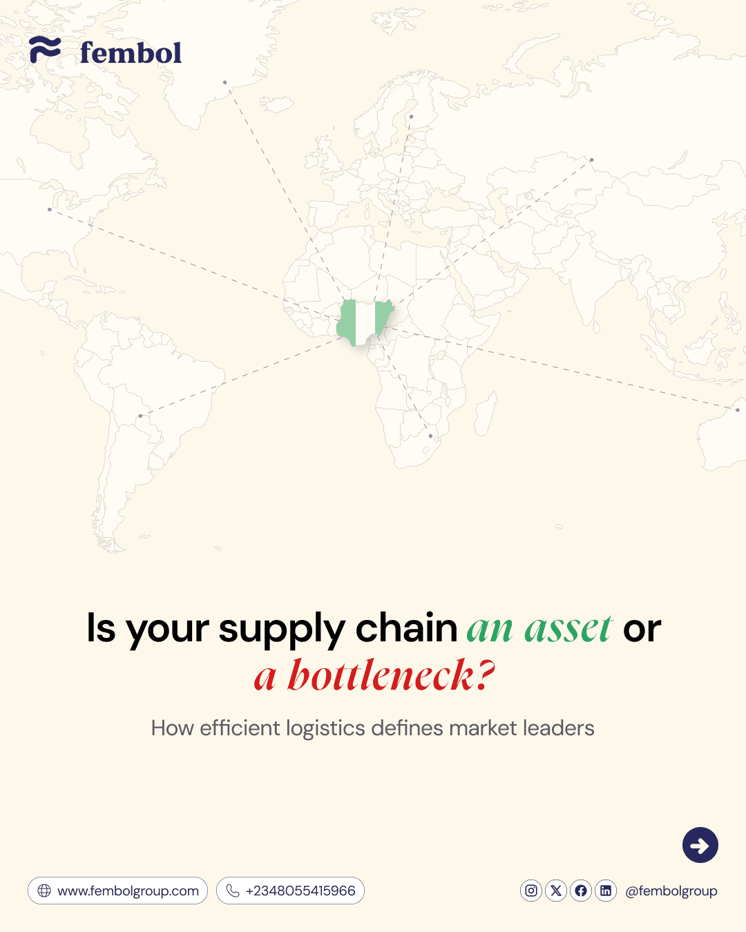 Social media design exploration for a logistics brand created in 2026 as part of a design task.